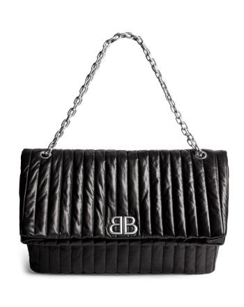 Balenciaga Monaco Large Chain Bag Quilted Black