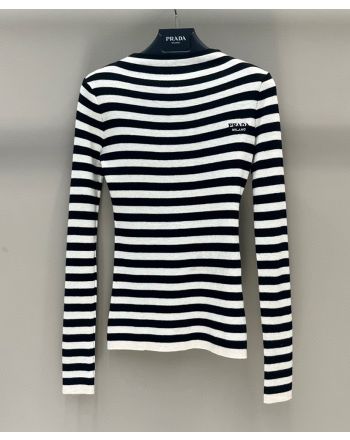 Prada Women's Striped Sweater Black