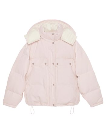 Gucci Women's GG Cotton Canvas Puffer Jacket Light Pink