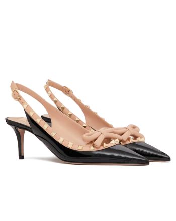 Valentino Women's Rockstud Bow Slingback Patent Leather Pump 60MM