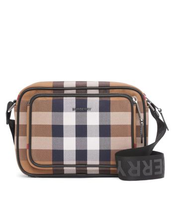 Burberry Check Cotton Crossbody Bag Coffee