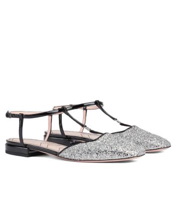 Gucci Women's Double G Ballet Flat 754138 Silver