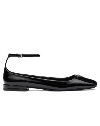 Prada Women's Patent Leather Ballerinas 1F036N Black